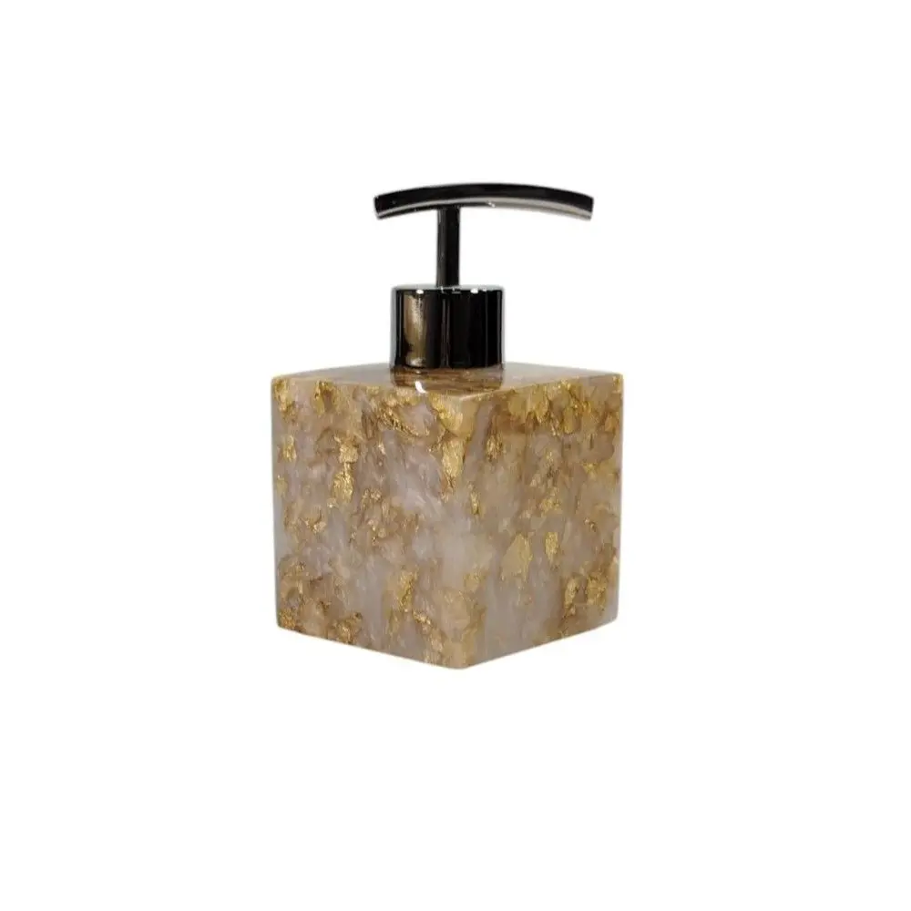 white pearl gold flex | square dispensers 7H x 7L x 7W